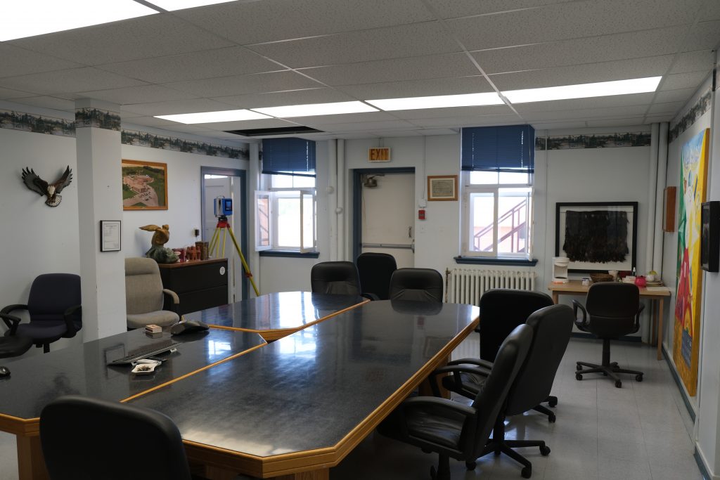 UnBQ boardroom, former sewing room and teaching space. Taken during digital documentation, August 2021. From Madisen Hvidberg.