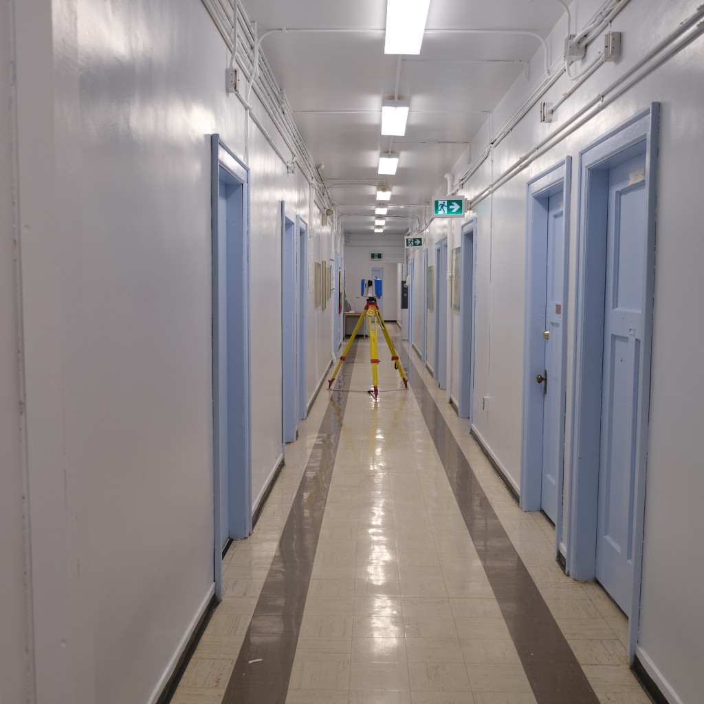 Z+F 5016 IMAGER set up in UnBQ second floor hallway during digital documentation, August 2021. From Madisen Hvidberg.