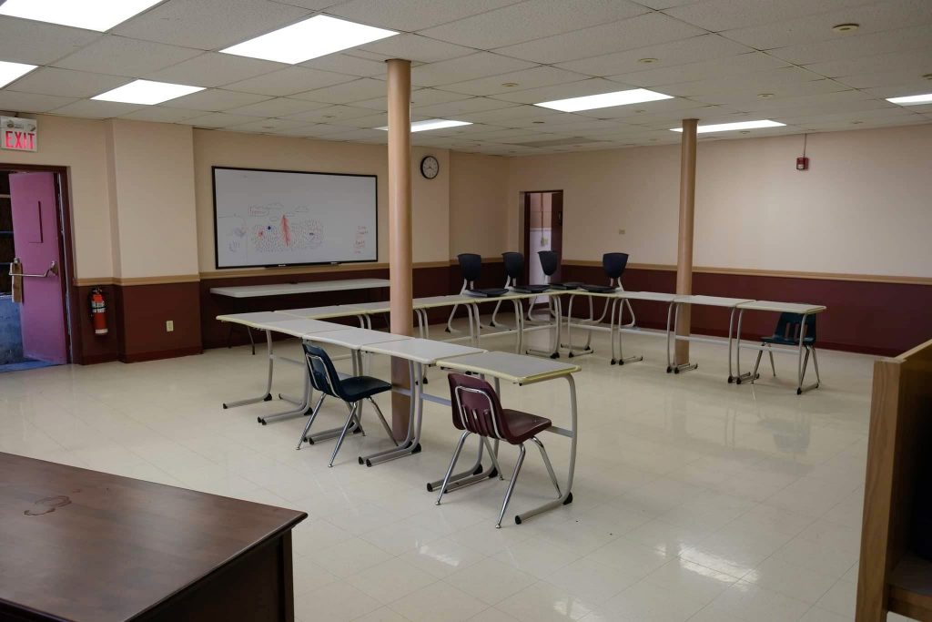 The first floor south classroom in Old Sun Community, formerly the boys' playroom for Old Sun IRS. Photo Source: Madisen Hvidberg.