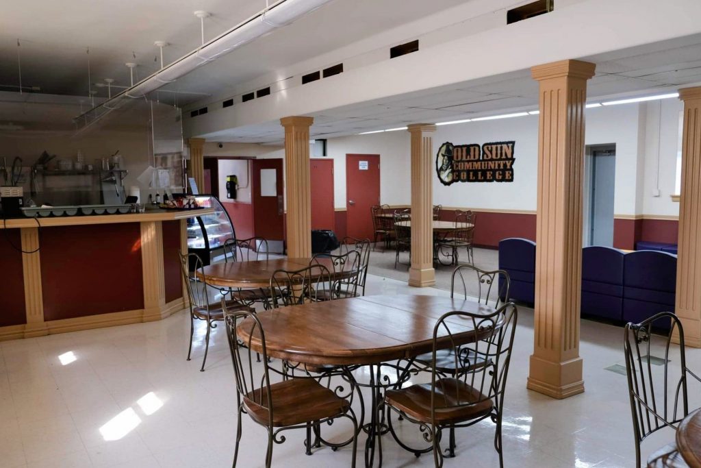 The cafeteria in Old Sun Community, formerly the dining room for Old Sun IRS. Photo Source: Madisen Hvidberg.