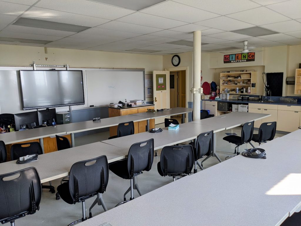 The west side of the Junior Girl's dormitory, now a science classroom. Photo Source: Madisen Hvidberg.