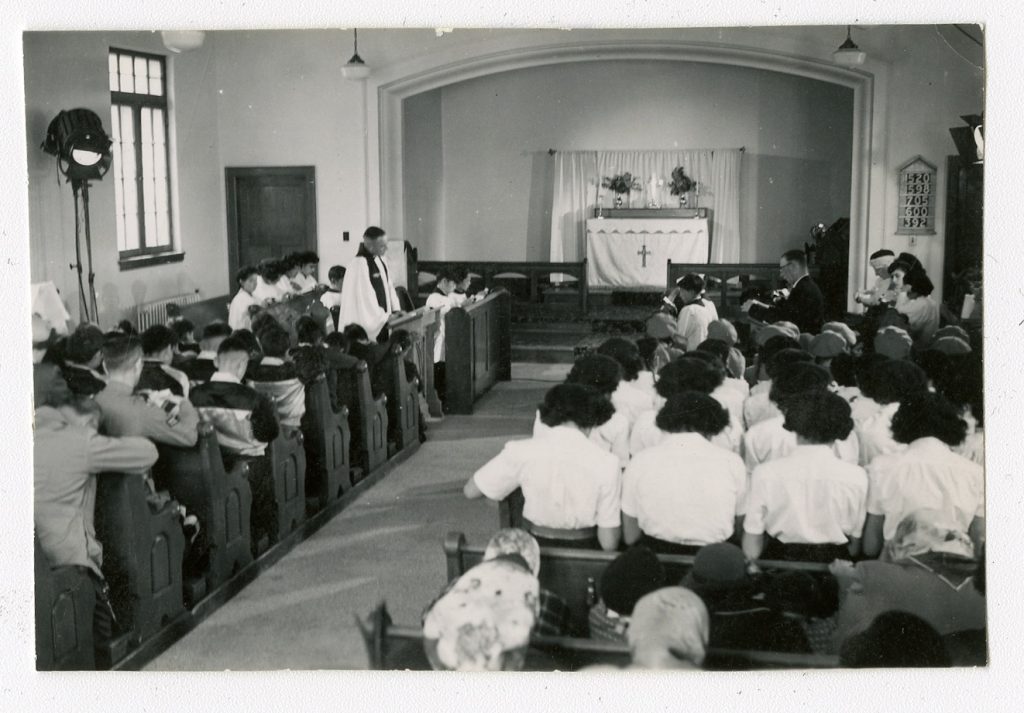 Chapel of Old Sun ca. 1952. Shingwauk Residential Schools Centre, Algoma University