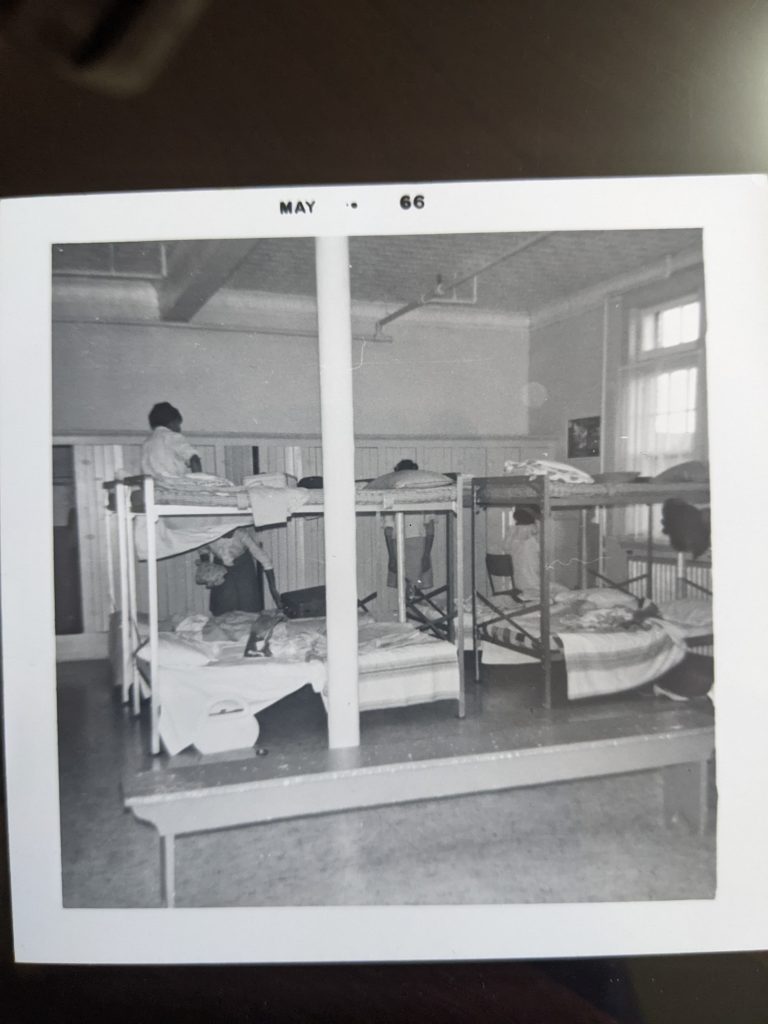 Photo of the Sr. Girls' dormitory. Date unknown. Photo Source: Angeline Ayoungman.