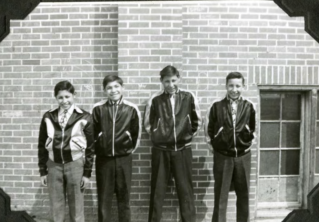 Boys outside. 1950s. Shingwauk Residential Schools Centre, Algoma University.