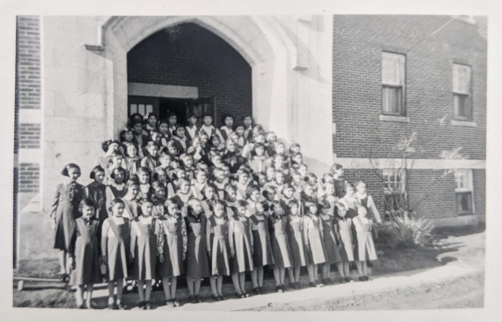 Students at Blue Quills, May 5, 1951. PR1973.0248/864 from The Provincial Archives of Alberta, Open Copyright.