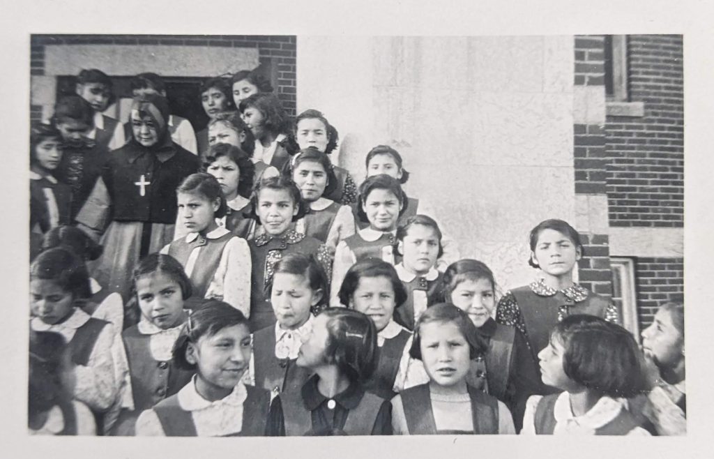 Students at Blue Quills, May 5, 1951. PR1973.0248/864 from The Provincial Archives of Alberta, Open Copyright.