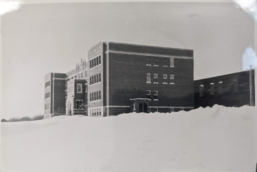 The exterior of Blue Quills, between 1947-1951. PR1973.0248/864 from The Provincial Archives of Alberta, Open Copyright.