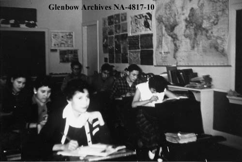 Students in a classroom. 1955-1957. NA-4817-10. Courtesy of Glenbow Archives .