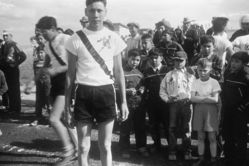 Levi Many Heads, sports champion, Old Sun School. 1955-1957. NA-4817-36. Courtesy of Glenbow Archives .