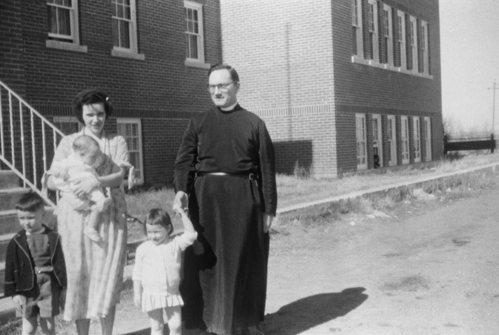 Rev. Robert Crocker and family, who would have been living in the annex. 1955. NA-4817-50. Courtesy of Glenbow Archives .